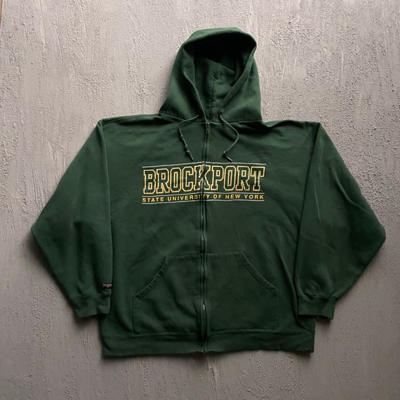 Jansport Other - Vintage Brockport SUNY Full Zip Hoodie Mens XL Green 90s Jansport New York